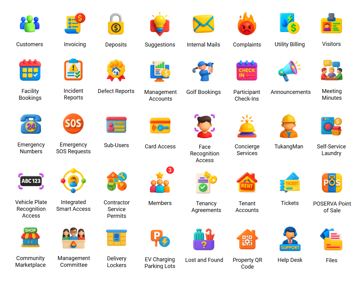 VYROX app suite icons — five role-specific mobile apps under one sign-on